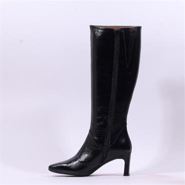 Wonders Vita High Heel Knee High Boot - Black Leather